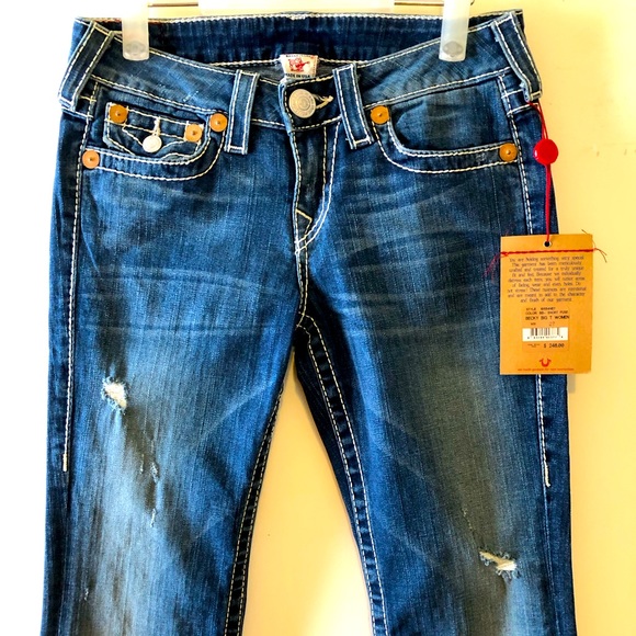 NWT True Religion Women Boots Cut Jeans Made in USA - Picture 4 of 8